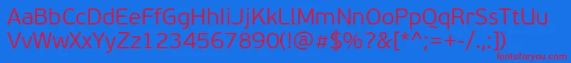 PfbeausansproLight Font – Red Fonts on Blue Background