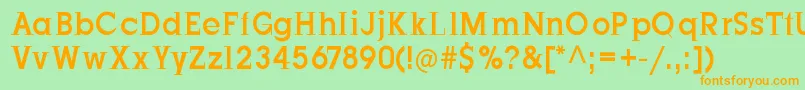 JustoldfashionCondensed Font – Orange Fonts on Green Background