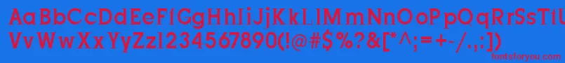 フォントJustoldfashionCondensed – 赤い文字の青い背景