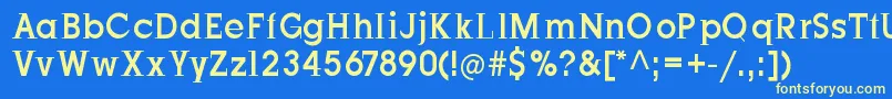 JustoldfashionCondensed Font – Yellow Fonts on Blue Background