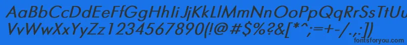 FuturisBoldItalic Font – Black Fonts on Blue Background