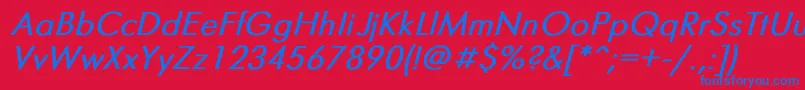 FuturisBoldItalic Font – Blue Fonts on Red Background