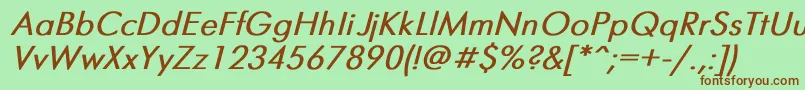 FuturisBoldItalic Font – Brown Fonts on Green Background