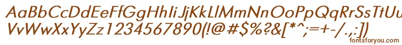 FuturisBoldItalic-fontti – ruskeat fontit valkoisella taustalla