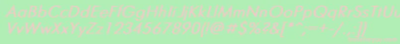 FuturisBoldItalic-fontti – vaaleanpunaiset fontit vihreällä taustalla