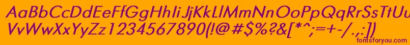 FuturisBoldItalic Font – Purple Fonts on Orange Background