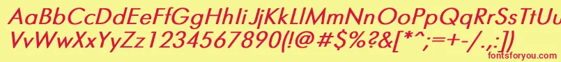 FuturisBoldItalic Font – Red Fonts on Yellow Background