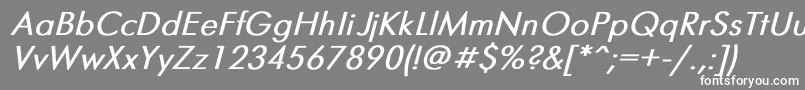 Шрифт FuturisBoldItalic – белые шрифты на сером фоне