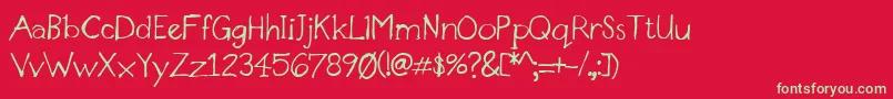 DesignerNotes Font – Green Fonts on Red Background