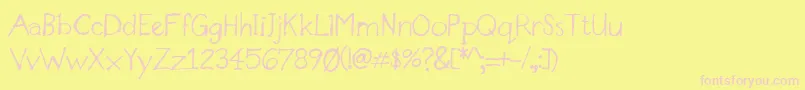 DesignerNotes Font – Pink Fonts on Yellow Background
