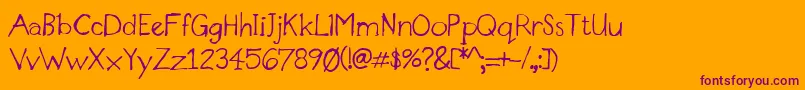 DesignerNotes Font – Purple Fonts on Orange Background