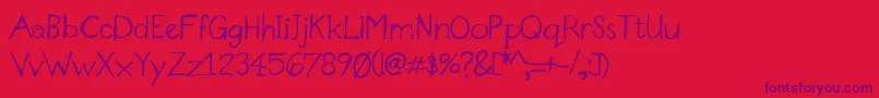 DesignerNotes-Schriftart – Violette Schriften auf rotem Hintergrund