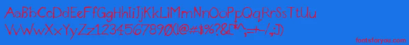 DesignerNotes Font – Red Fonts on Blue Background