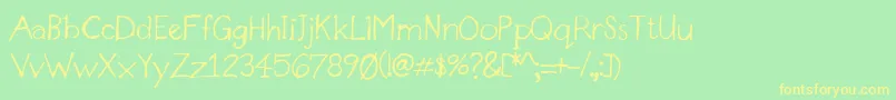 DesignerNotes Font – Yellow Fonts on Green Background