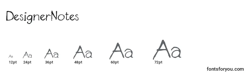 DesignerNotes Font Sizes