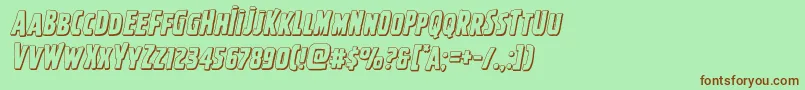 Ghoulishintentshadowital Font – Brown Fonts on Green Background