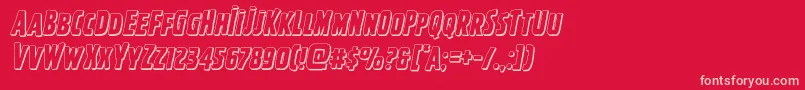 Ghoulishintentshadowital Font – Pink Fonts on Red Background