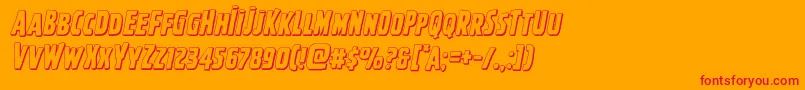 Ghoulishintentshadowital-Schriftart – Rote Schriften auf orangefarbenem Hintergrund