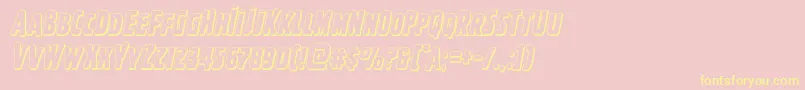 Ghoulishintentshadowital-Schriftart – Gelbe Schriften auf rosa Hintergrund