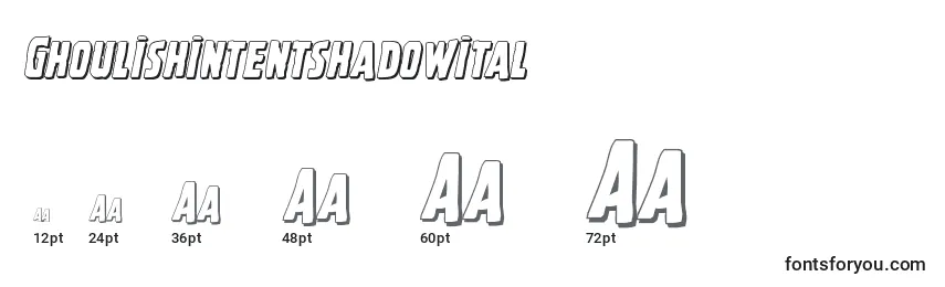 Ghoulishintentshadowital Font Sizes