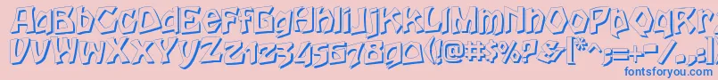 HoutsneeletterShadow Font – Blue Fonts on Pink Background