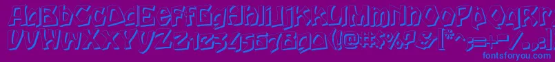 HoutsneeletterShadow-Schriftart – Blaue Schriften auf violettem Hintergrund