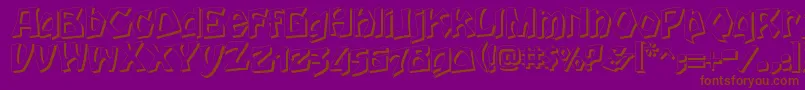 HoutsneeletterShadow-Schriftart – Braune Schriften auf violettem Hintergrund