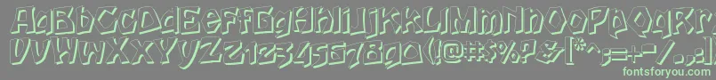 HoutsneeletterShadow-Schriftart – Grüne Schriften auf grauem Hintergrund