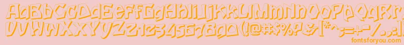 More about HoutsneeletterShadow Font HoutsneeletterShadow Font – Orange Fonts on Pink Background