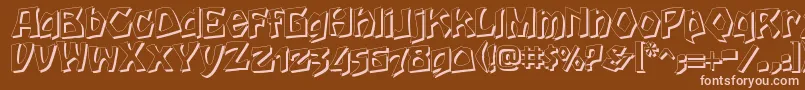 HoutsneeletterShadow Font – Pink Fonts on Brown Background