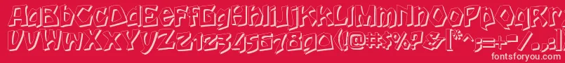 HoutsneeletterShadow Font – Pink Fonts on Red Background