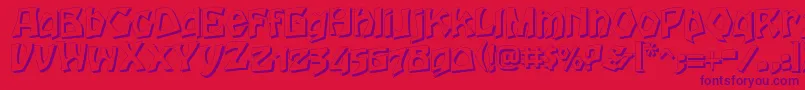 HoutsneeletterShadow Font – Purple Fonts on Red Background