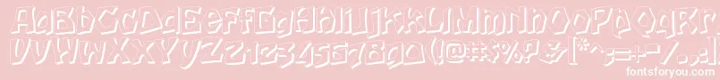 HoutsneeletterShadow-Schriftart – Weiße Schriften auf rosa Hintergrund