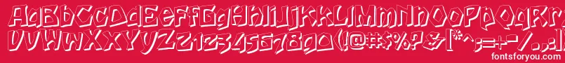 HoutsneeletterShadow Font – White Fonts on Red Background