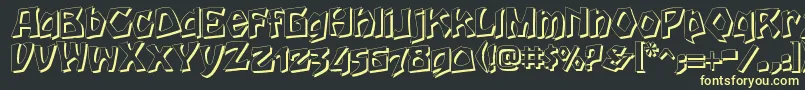 HoutsneeletterShadow-Schriftart – Gelbe Schriften auf schwarzem Hintergrund