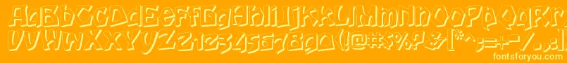 HoutsneeletterShadow-Schriftart – Gelbe Schriften auf orangefarbenem Hintergrund