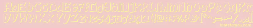 HoutsneeletterShadow Font – Yellow Fonts on Pink Background