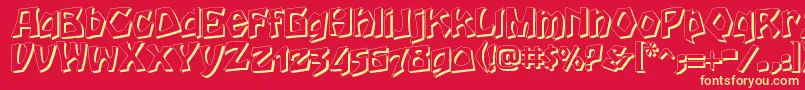 HoutsneeletterShadow Font – Yellow Fonts on Red Background