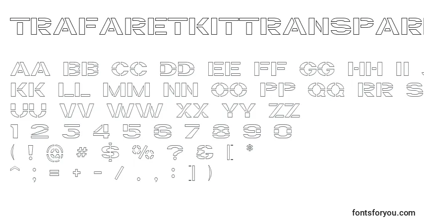 TrafaretKitTransparent-fontti – aakkoset, numerot, erikoismerkit