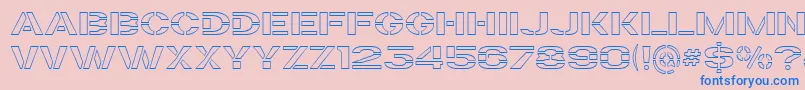 TrafaretKitTransparent Font – Blue Fonts on Pink Background