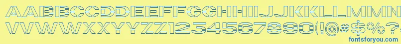 TrafaretKitTransparent Font – Blue Fonts on Yellow Background