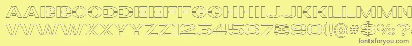 TrafaretKitTransparent Font – Gray Fonts on Yellow Background