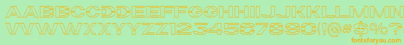 TrafaretKitTransparent Font – Orange Fonts on Green Background