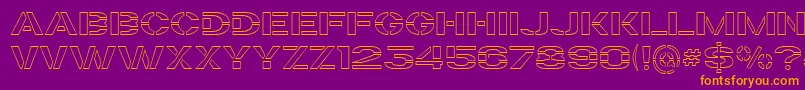 TrafaretKitTransparent Font – Orange Fonts on Purple Background