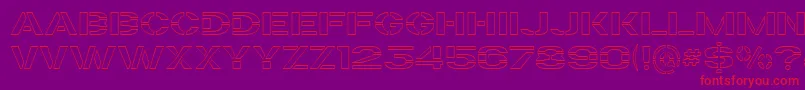 TrafaretKitTransparent Font – Red Fonts on Purple Background