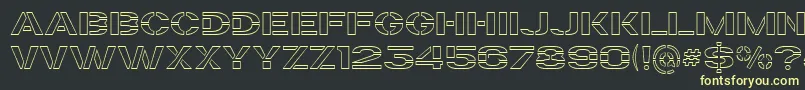 Шрифт TrafaretKitTransparent – жёлтые шрифты на чёрном фоне