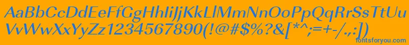 UrwimperialtmedwidOblique Font – Blue Fonts on Orange Background