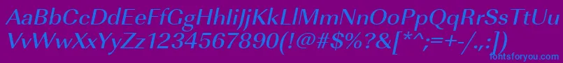 UrwimperialtmedwidOblique Font – Blue Fonts on Purple Background