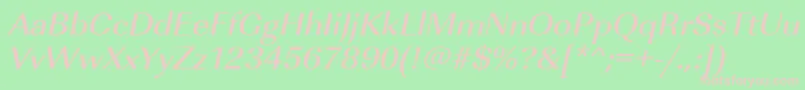 UrwimperialtmedwidOblique Font – Pink Fonts on Green Background