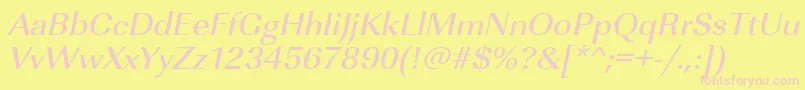 UrwimperialtmedwidOblique Font – Pink Fonts on Yellow Background